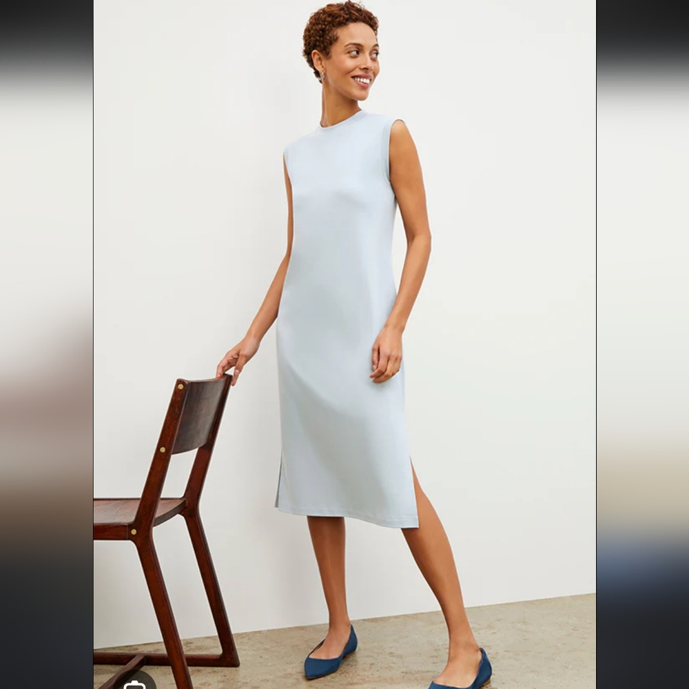 NEW MM Lafleur Light Blue The Lou Dress in Pima Cotton Size XLarge,med - Picture 1 of 11